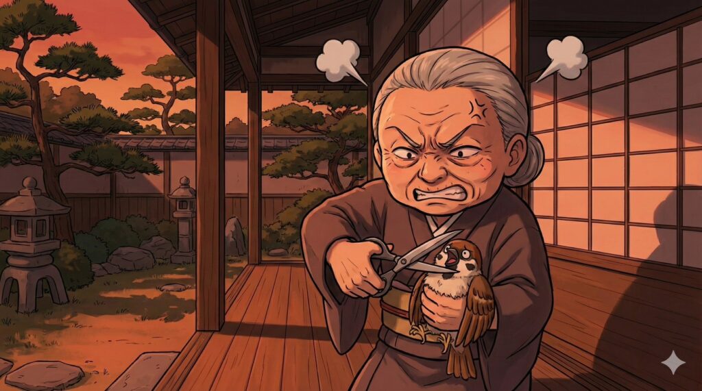 舌切り雀のイラスト