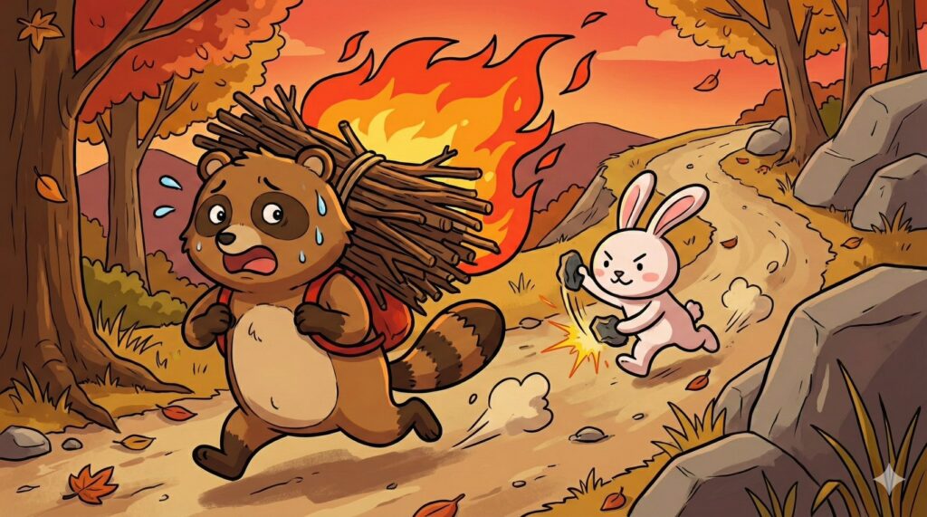 カチカチやまのイラスト