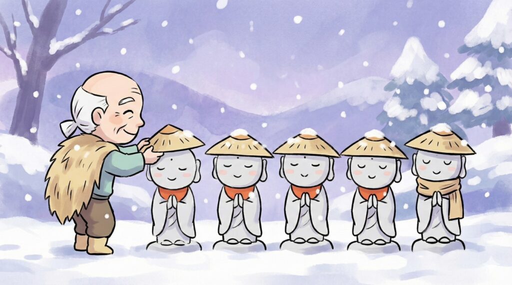 傘地蔵のイラスト